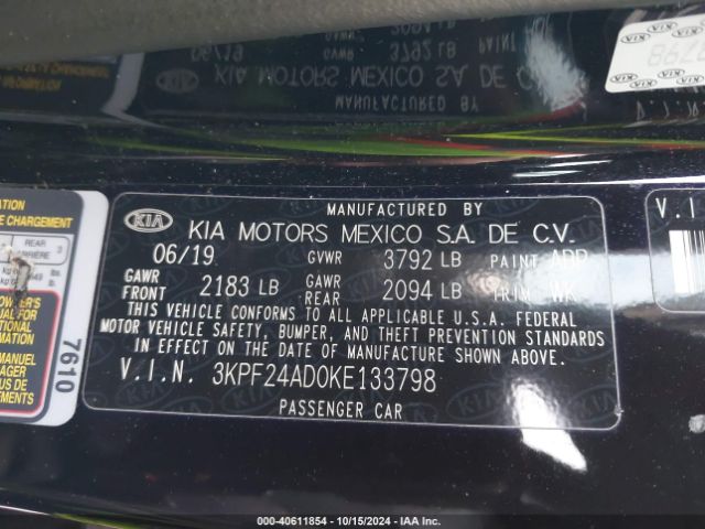 Photo 8 VIN: 3KPF24AD0KE133798 - KIA FORTE 