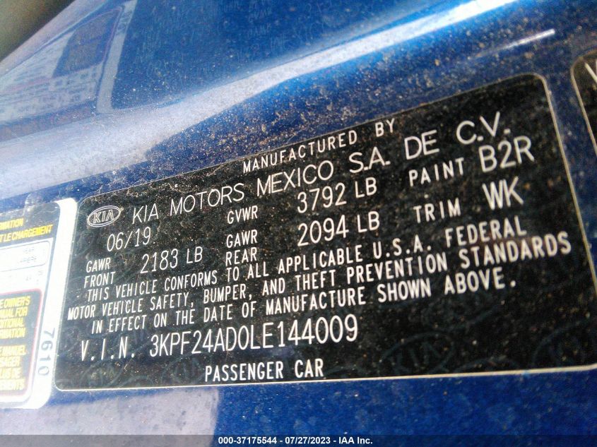 Photo 8 VIN: 3KPF24AD0LE144009 - KIA FORTE 