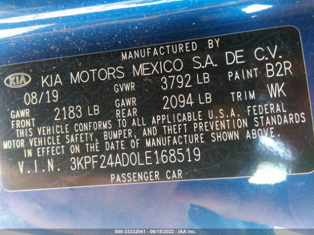 Photo 8 VIN: 3KPF24AD0LE168519 - KIA FORTE 