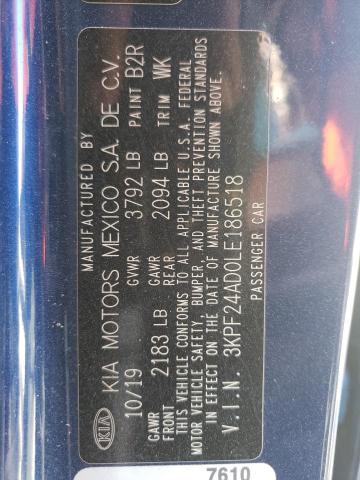 Photo 9 VIN: 3KPF24AD0LE186518 - KIA FORTE FE 