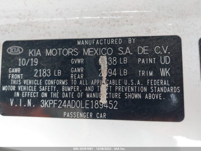 Photo 8 VIN: 3KPF24AD0LE189452 - KIA FORTE 