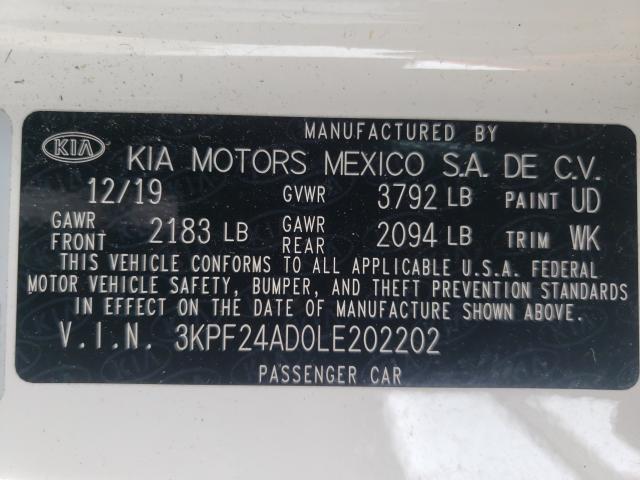 Photo 9 VIN: 3KPF24AD0LE202202 - KIA FORTE FE 