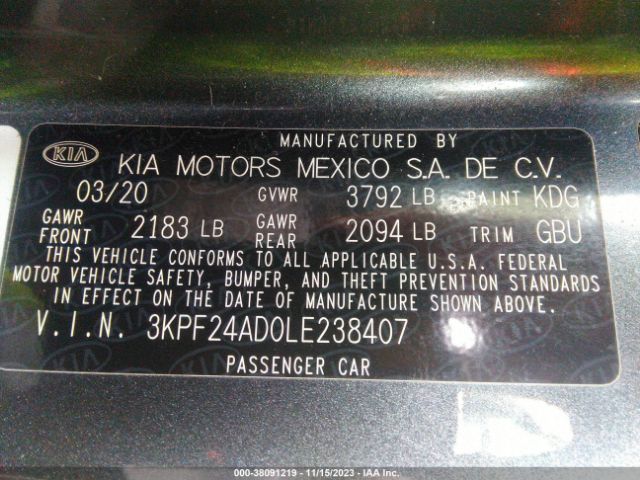 Photo 8 VIN: 3KPF24AD0LE238407 - KIA FORTE 