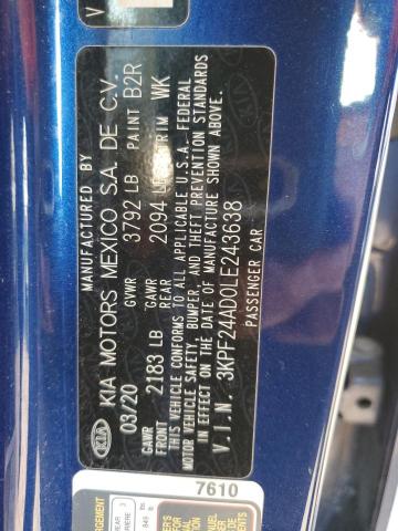 Photo 11 VIN: 3KPF24AD0LE243638 - KIA FORTE FE 