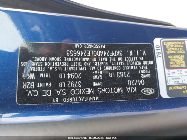 Photo 8 VIN: 3KPF24AD0LE246653 - KIA FORTE 