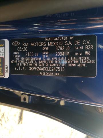 Photo 9 VIN: 3KPF24AD0LE247513 - KIA FORTE FE 