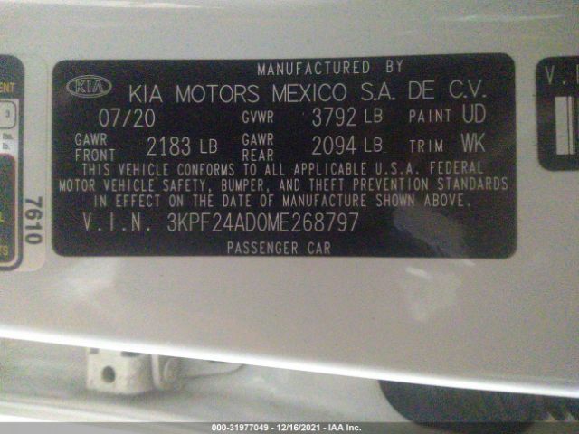 Photo 8 VIN: 3KPF24AD0ME268797 - KIA FORTE 