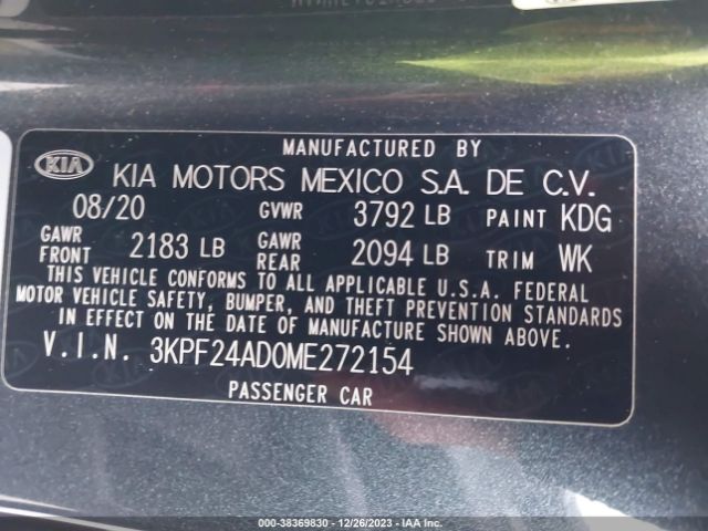 Photo 8 VIN: 3KPF24AD0ME272154 - KIA FORTE 