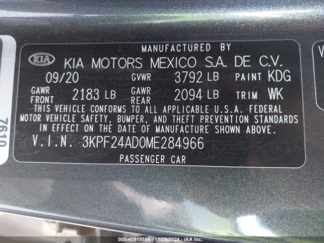 Photo 8 VIN: 3KPF24AD0ME284966 - KIA FORTE 