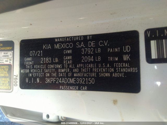 Photo 8 VIN: 3KPF24AD0ME392150 - KIA FORTE 