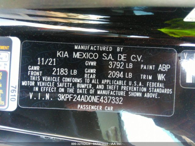 Photo 8 VIN: 3KPF24AD0NE437332 - KIA FORTE 