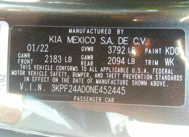 Photo 8 VIN: 3KPF24AD0NE452445 - KIA FORTE 