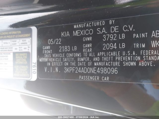 Photo 8 VIN: 3KPF24AD0NE498096 - KIA FORTE 