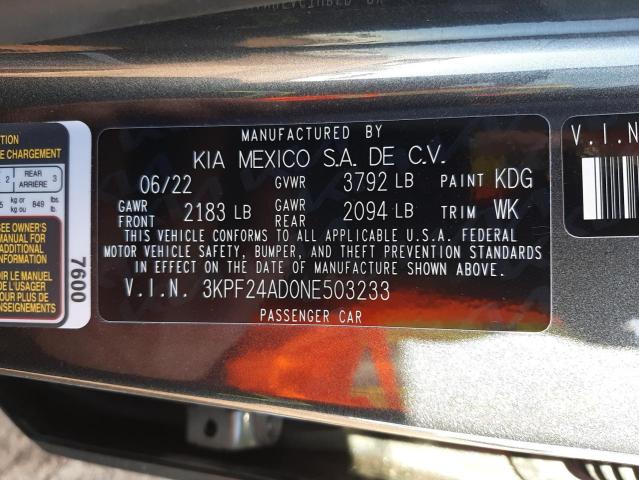 Photo 11 VIN: 3KPF24AD0NE503233 - KIA FORTE FE 