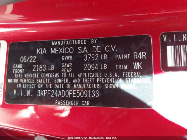 Photo 8 VIN: 3KPF24AD0PE509133 - KIA FORTE 