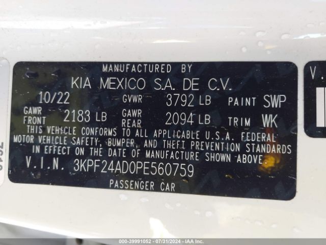 Photo 8 VIN: 3KPF24AD0PE560759 - KIA FORTE 