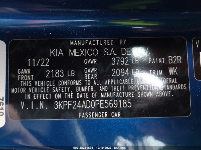 Photo 8 VIN: 3KPF24AD0PE569185 - KIA FORTE 