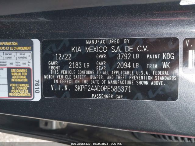 Photo 8 VIN: 3KPF24AD0PE585371 - KIA FORTE 