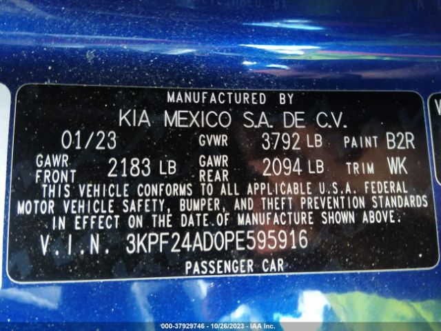 Photo 8 VIN: 3KPF24AD0PE595916 - KIA FORTE 