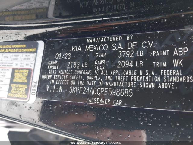 Photo 8 VIN: 3KPF24AD0PE598685 - KIA FORTE 