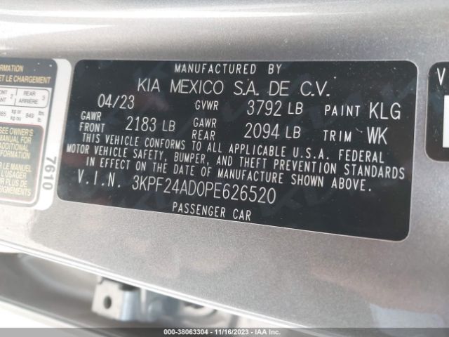 Photo 8 VIN: 3KPF24AD0PE626520 - KIA FORTE 