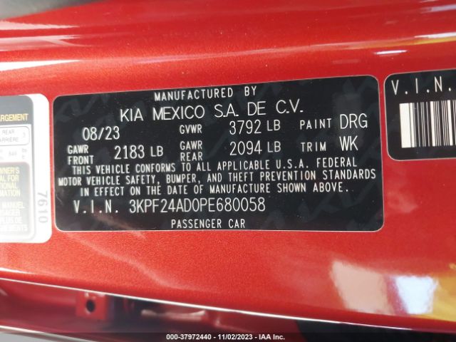 Photo 8 VIN: 3KPF24AD0PE680058 - KIA FORTE 