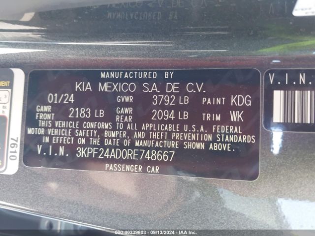 Photo 8 VIN: 3KPF24AD0RE748667 - KIA FORTE 