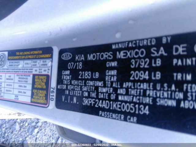 Photo 8 VIN: 3KPF24AD1KE005134 - KIA FORTE 