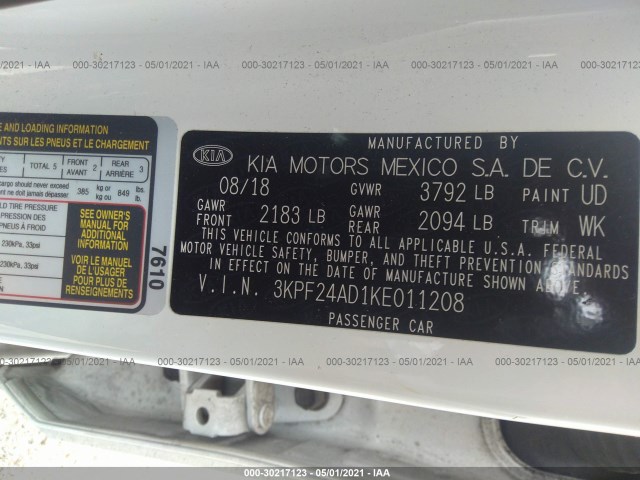 Photo 8 VIN: 3KPF24AD1KE011208 - KIA FORTE 