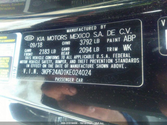 Photo 8 VIN: 3KPF24AD1KE024024 - KIA FORTE 