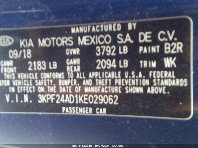 Photo 8 VIN: 3KPF24AD1KE029062 - KIA FORTE 