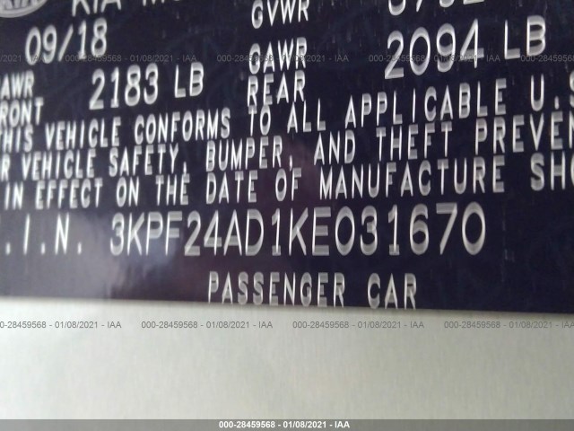 Photo 8 VIN: 3KPF24AD1KE031670 - KIA FORTE 