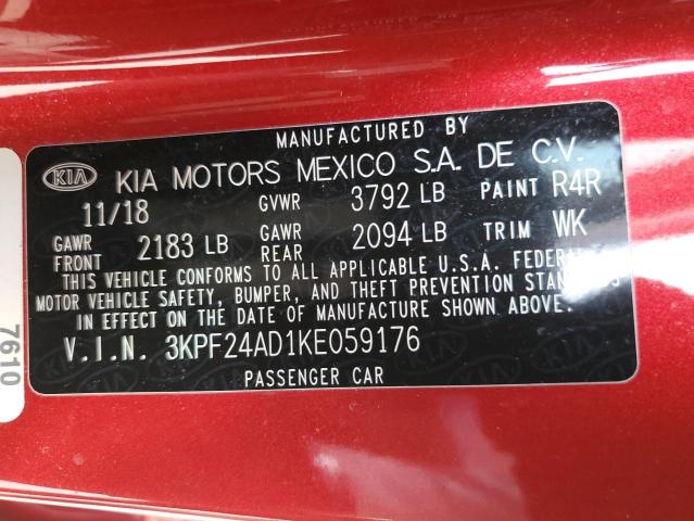 Photo 12 VIN: 3KPF24AD1KE059176 - KIA FORTE FE 