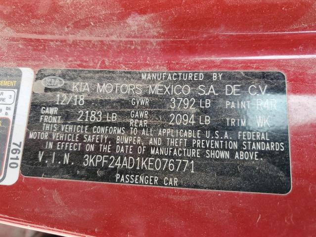 Photo 9 VIN: 3KPF24AD1KE076771 - KIA FORTE FE 