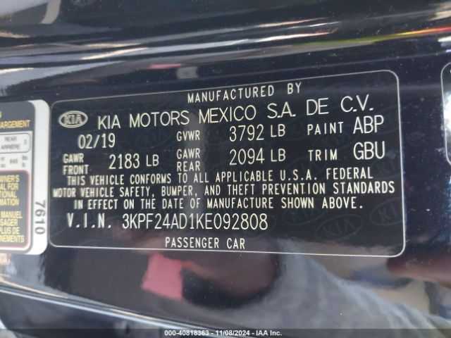 Photo 8 VIN: 3KPF24AD1KE092808 - KIA FORTE 