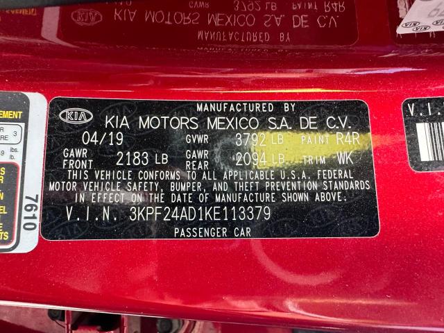 Photo 9 VIN: 3KPF24AD1KE113379 - KIA FORTE 