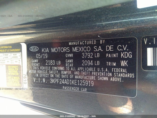 Photo 8 VIN: 3KPF24AD1KE125919 - KIA FORTE 