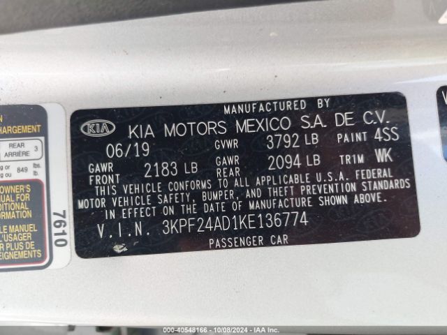 Photo 8 VIN: 3KPF24AD1KE136774 - KIA FORTE 