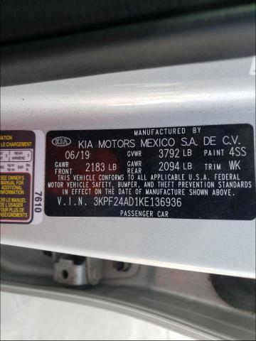 Photo 9 VIN: 3KPF24AD1KE136936 - KIA FORTE FE 