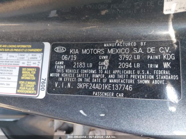 Photo 8 VIN: 3KPF24AD1KE137746 - KIA FORTE 