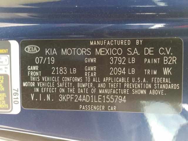 Photo 9 VIN: 3KPF24AD1LE155794 - KIA FORTE FE 