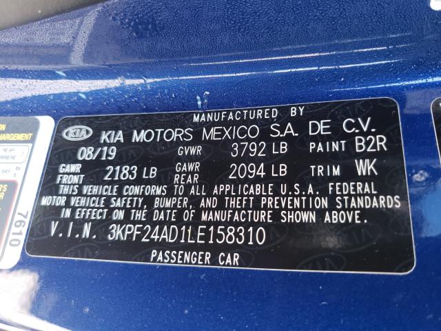 Photo 9 VIN: 3KPF24AD1LE158310 - KIA FORTE FE 