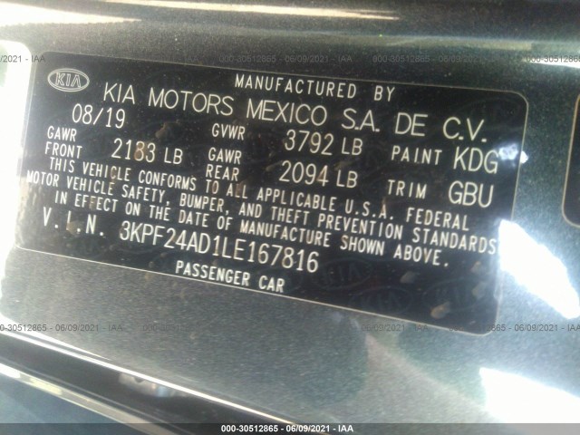 Photo 8 VIN: 3KPF24AD1LE167816 - KIA FORTE 