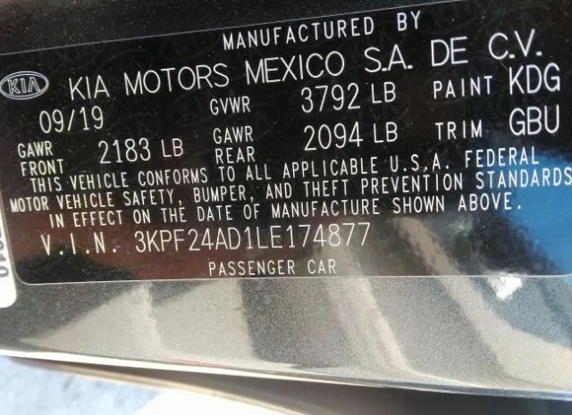 Photo 8 VIN: 3KPF24AD1LE174877 - KIA FORTE 