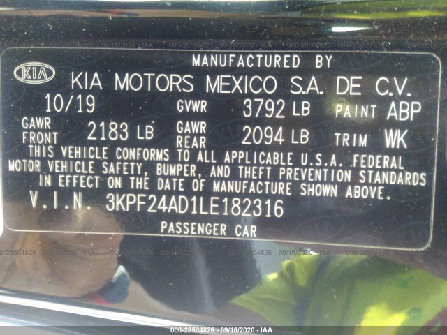 Photo 8 VIN: 3KPF24AD1LE182316 - KIA FORTE 