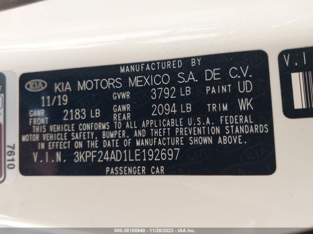 Photo 8 VIN: 3KPF24AD1LE192697 - KIA FORTE 