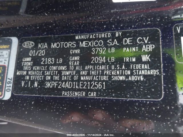 Photo 8 VIN: 3KPF24AD1LE212561 - KIA FORTE 