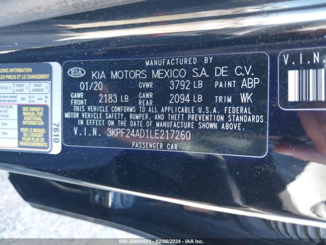 Photo 8 VIN: 3KPF24AD1LE217260 - KIA FORTE 