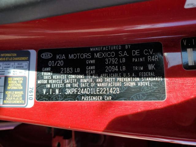 Photo 12 VIN: 3KPF24AD1LE221423 - KIA FORTE FE 