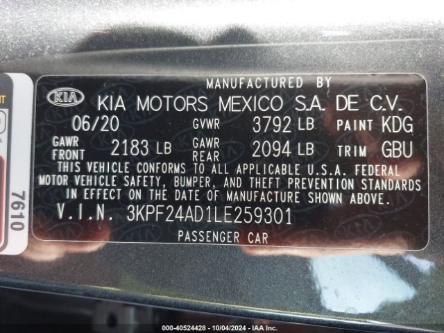 Photo 8 VIN: 3KPF24AD1LE259301 - KIA FORTE 